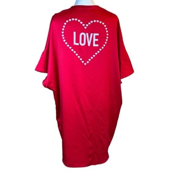 Victoria's Secret Red Valentine Love ROBE One Size Ties Heart Lingere - Picture 7 of 10